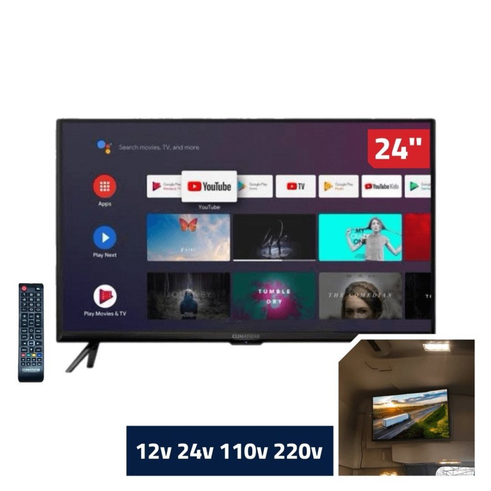 24_p Smart TV para Caminhão 24 Polegadas 12V 24V 110V 220V WiFi Android 12 Climatizar - Imagem 1