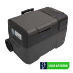 Geladeira Portátil Elber com Bateria 15h e Rodinha 28 Litros 12v 24v 110v 220v - Caminhão Camping