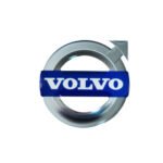 Adesivo Resinado Tampa Cubo Volvo 6 x 6cm Azul e Prata