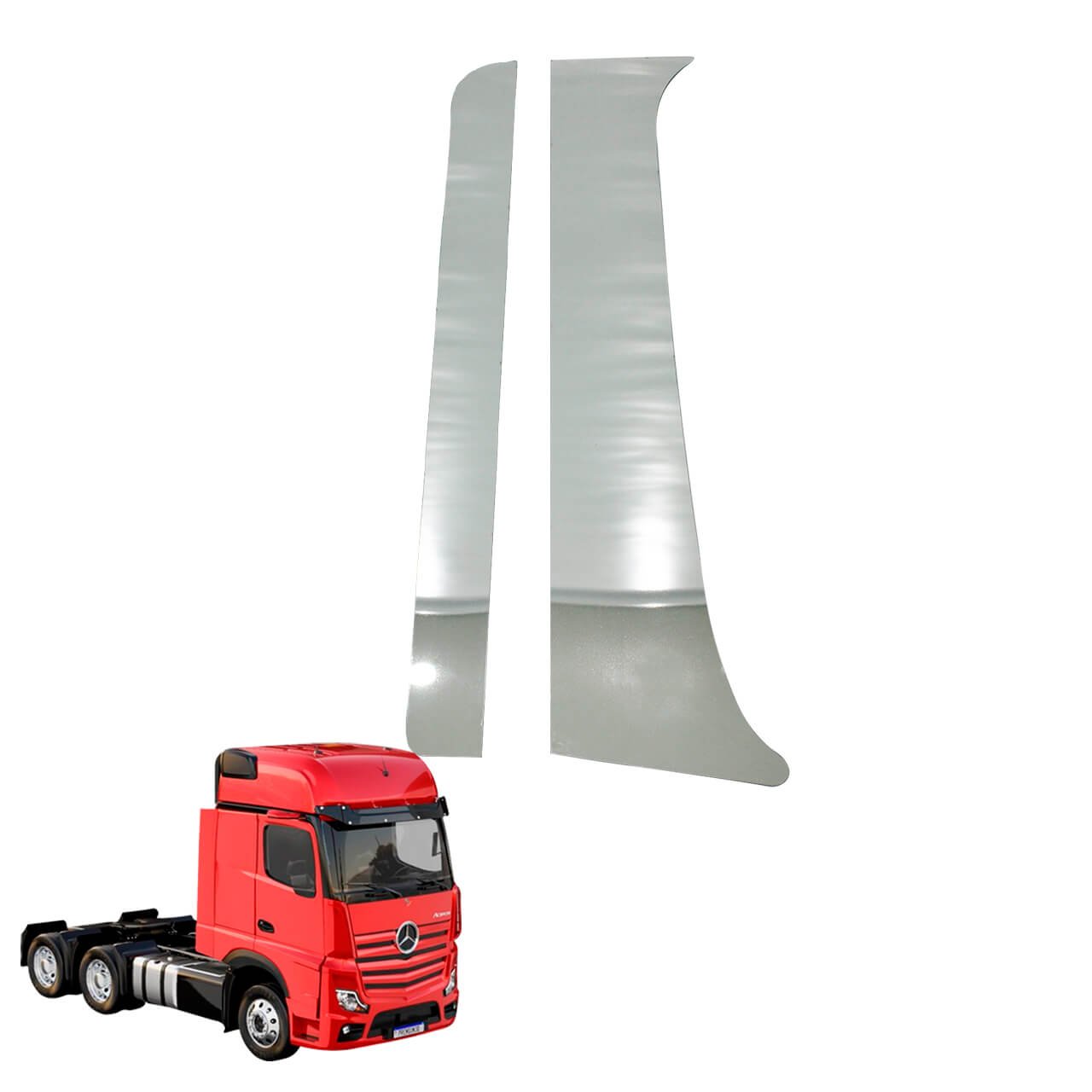 mdc-0269 Aplique Inox Coluna Porta Mercedes-Benz Actros Clean - Jetta - Imagem 1