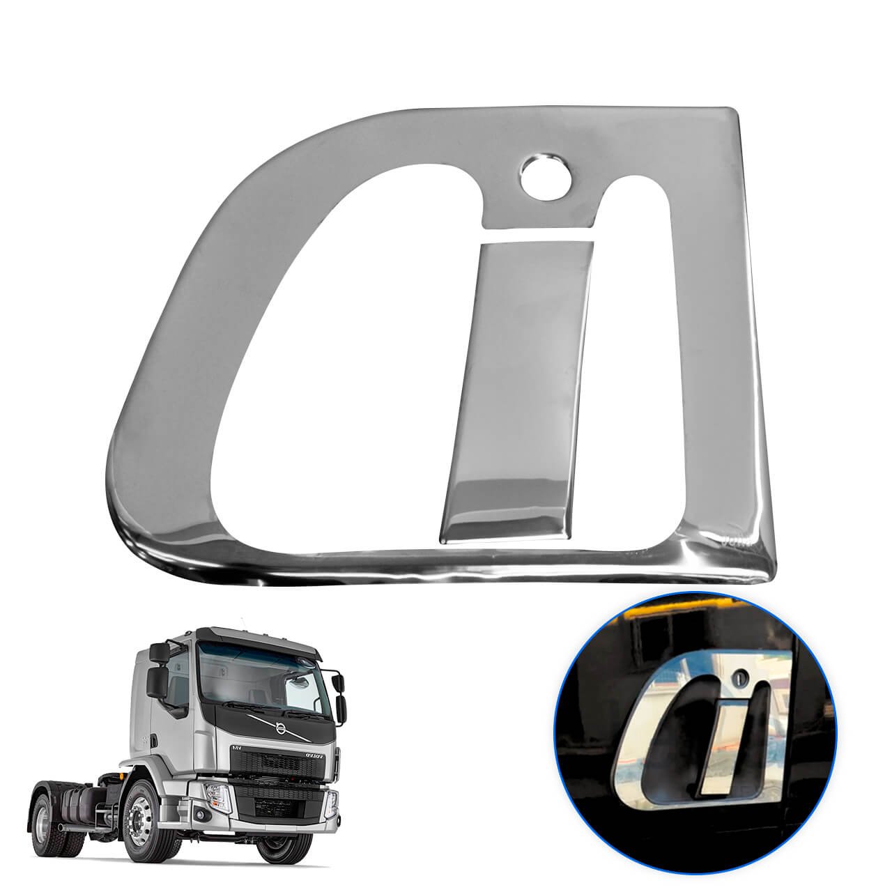 mdc-0303 Aplique Inox Maçaneta Volvo VM até 2014 (Par) - Imagem 1