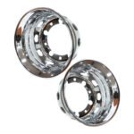 Calota Traseira Inox Furo Oval Chanfrada Caminhão Aro 22,5 Pneu 275 (Par) - Bepo (-D)