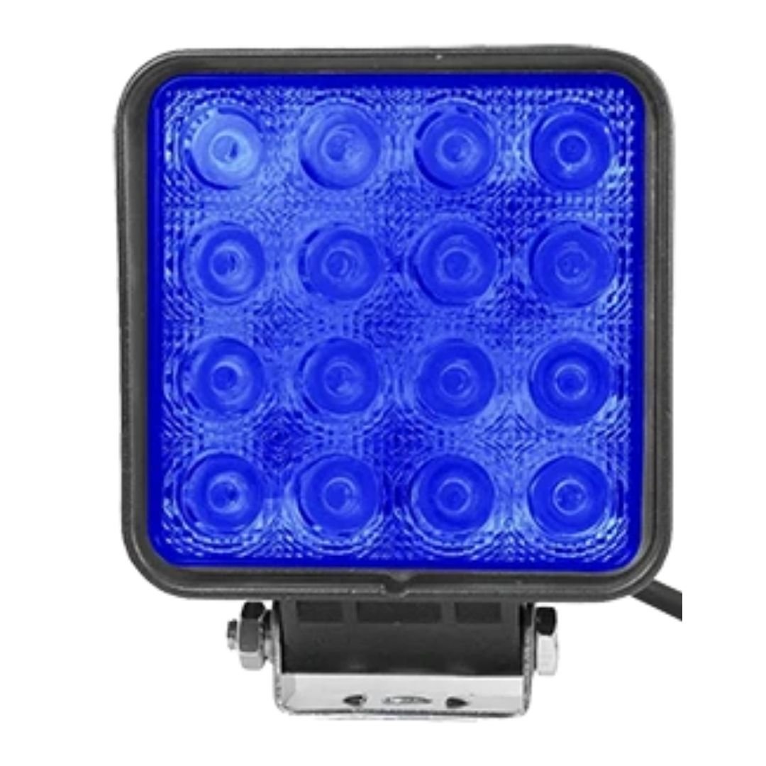 mdc-0508 Farol Auxiliar LED Universal Retangular Azul 48w 12v 24v - Imagem 1