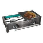 Fogareiro Inox Caminhão 2 Bocas Completo com Meia Chapa Fritura