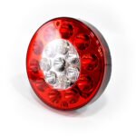 Lanterna Traseira LED Universal Corujinha Multifunção Vermelha Bivolt 12v 24v Posição Freio Ré