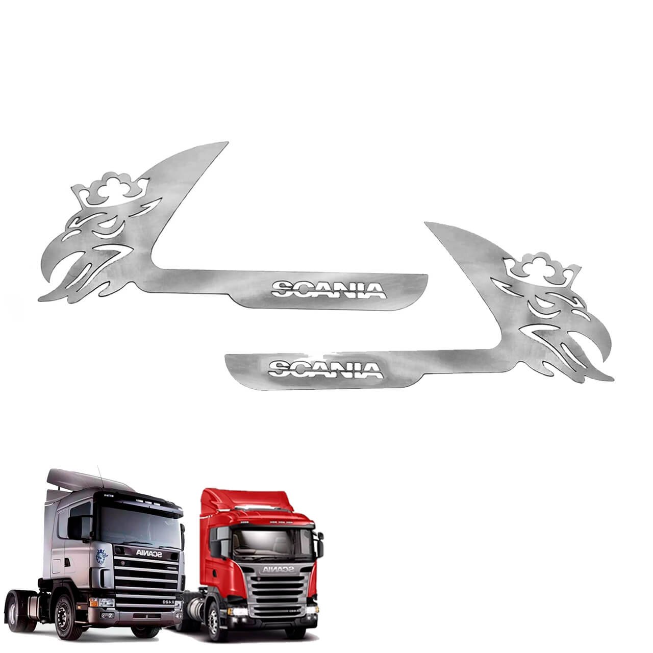 mdc-0674 Moldura Inox Maçaneta Scania G R Dragão - Jetta - Imagem 1