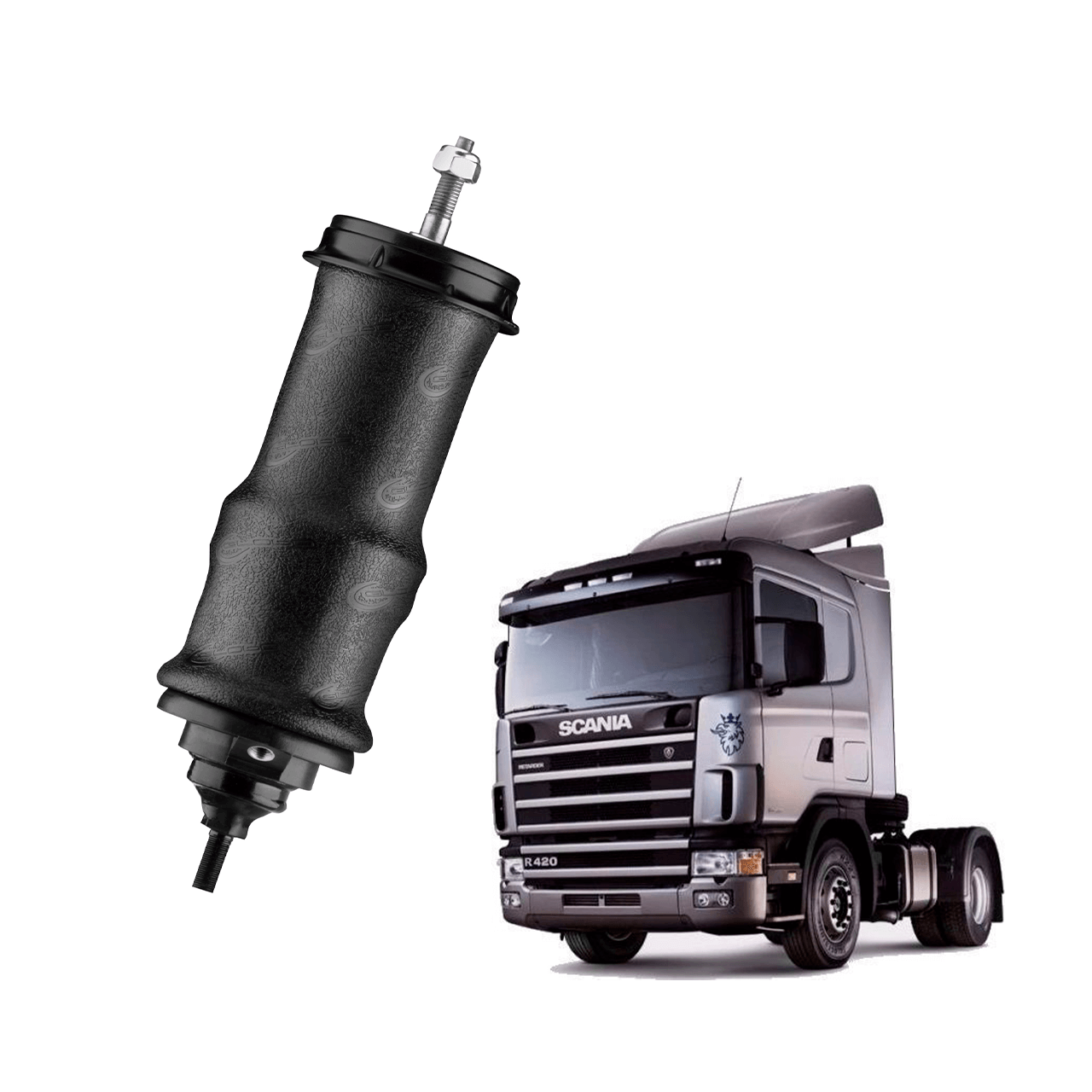 mdc-0853 Suspensão Amortecedor Bolsa de Ar Cabine Scania Série 4 R 2005 a 2011 (Dianteiro) - Imagem 1
