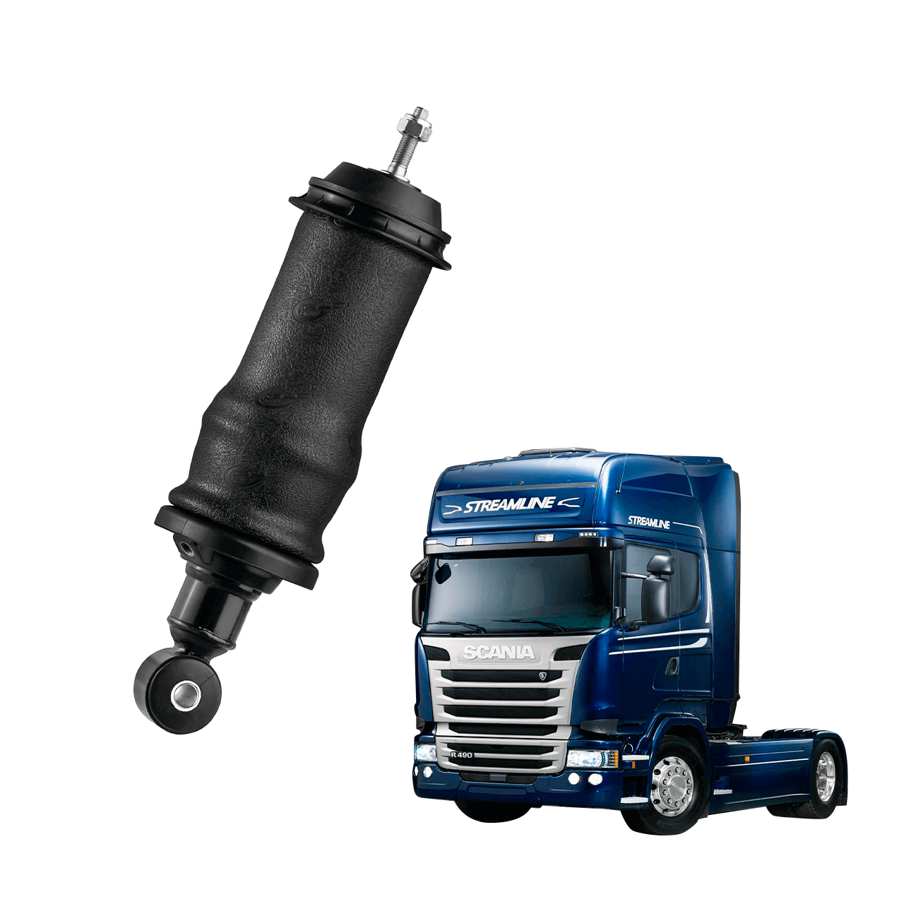 mdc-0862 Suspensão Amortecedor Bolsa de Ar Cabine Scania Streamline Highline partir 2012 (Traseiro) - Imagem 1
