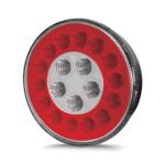 Lanterna Traseira LED Universal Corujinha Multifunção Vermelha Bivolt 12v 24v Posição Freio Direcional