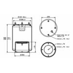 Suspensão Bolsa de Ar Mola Pneumática Carreta Randon 525mm até 2015 (com Base) - Imagem 2
