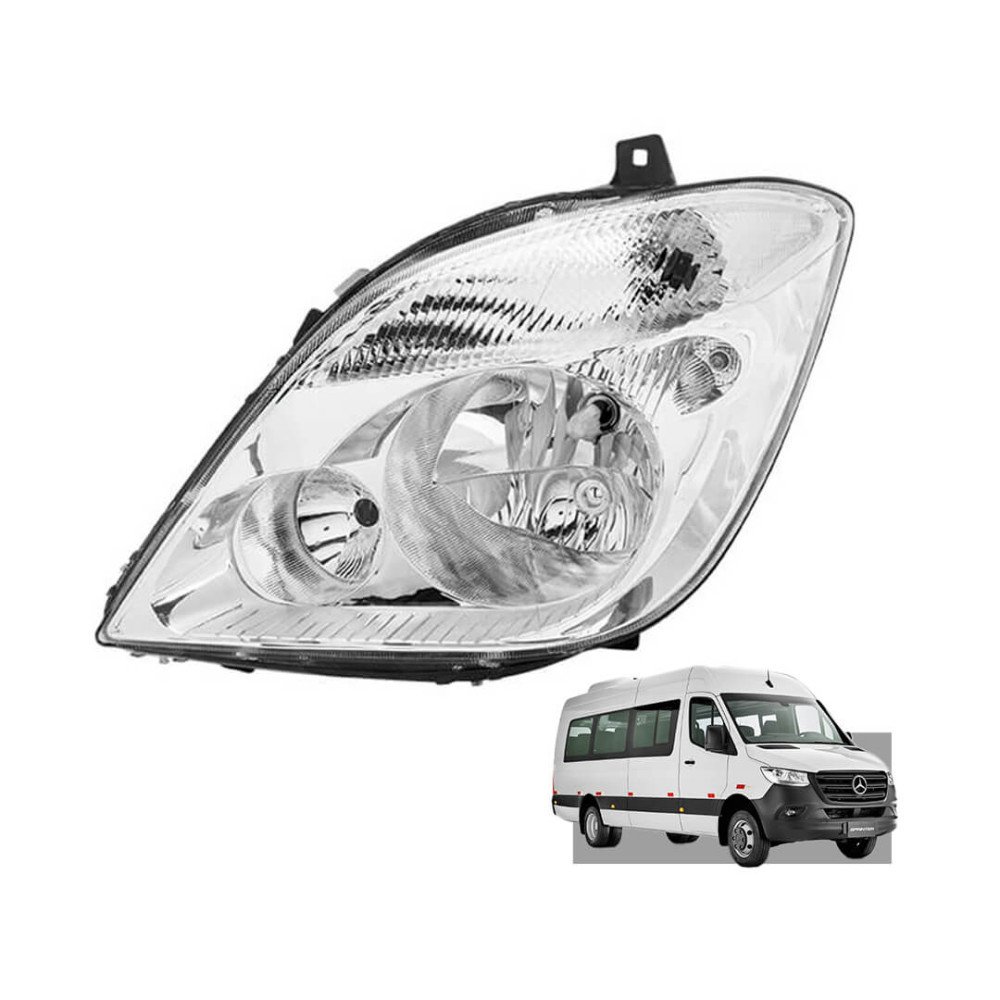 st-novo-1154-01 Farol Principal Elétrico Sprinter 415 515 com Auxiliar Neblina de 2012 a 2017 - Nino - Imagem 1