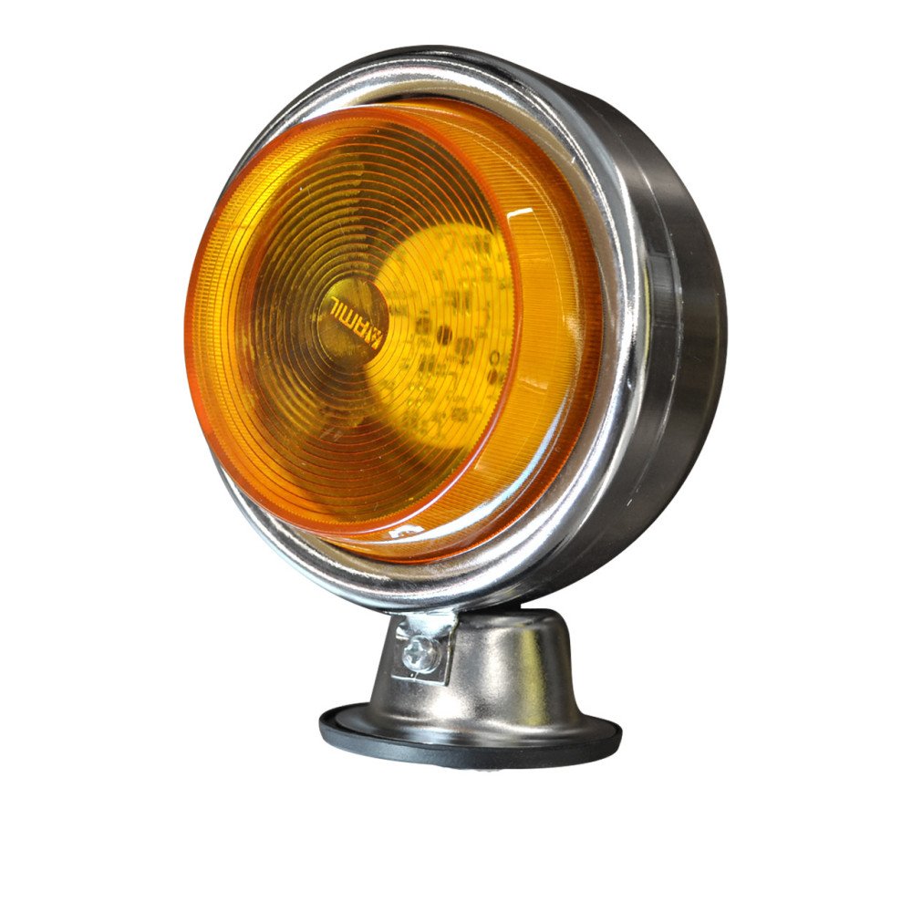 st-novo-1164-01 Lanterna Maria Bojuda Cromada Amarelo em LED 12v 24v Bivolt (Foguinho) - Amil - Imagem 1